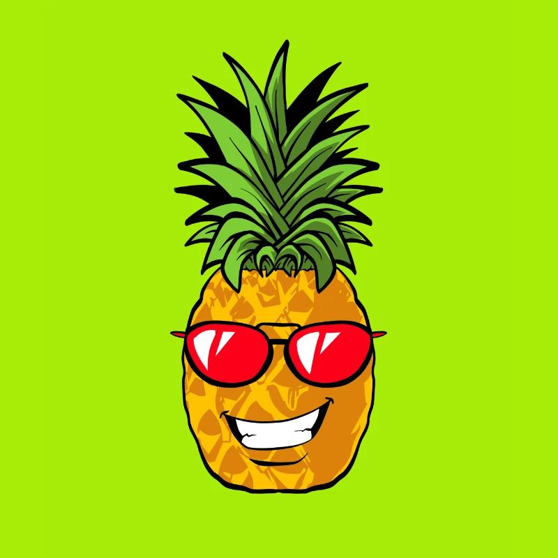 Funny pineapple with sunglasses