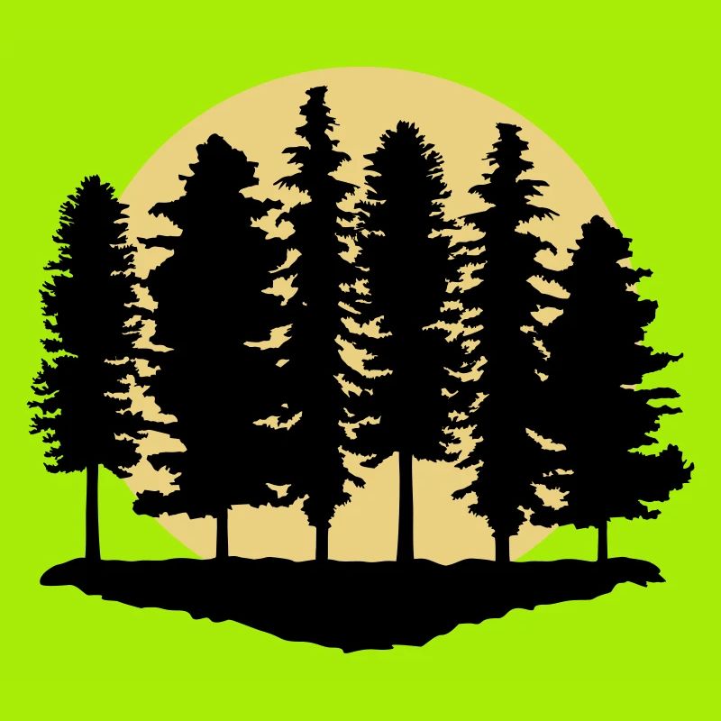 Forest and Full Moon, Trees - Forêt