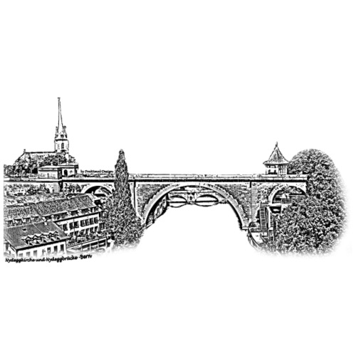 Bern mit Nydeggkirche und Nydeggbrücke