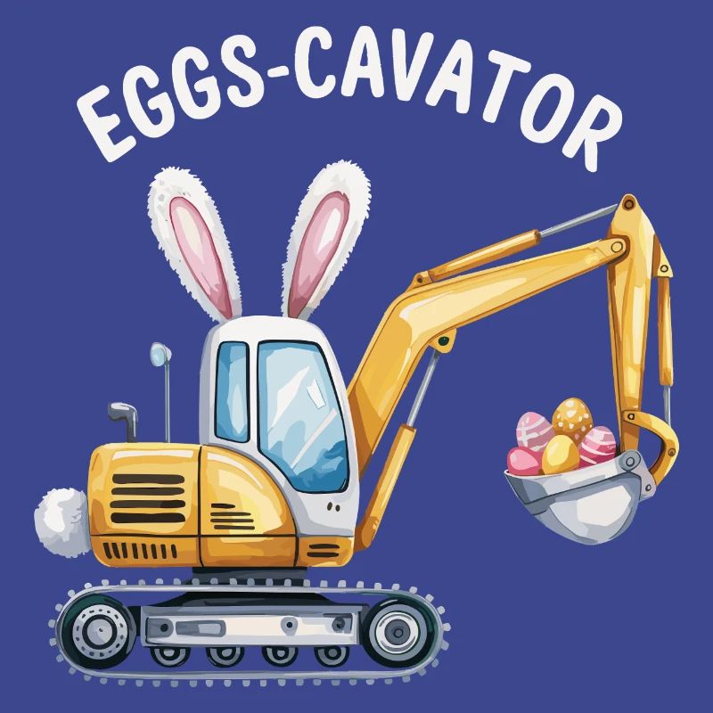 Eggs-cavator Easter excavator with bunny ears