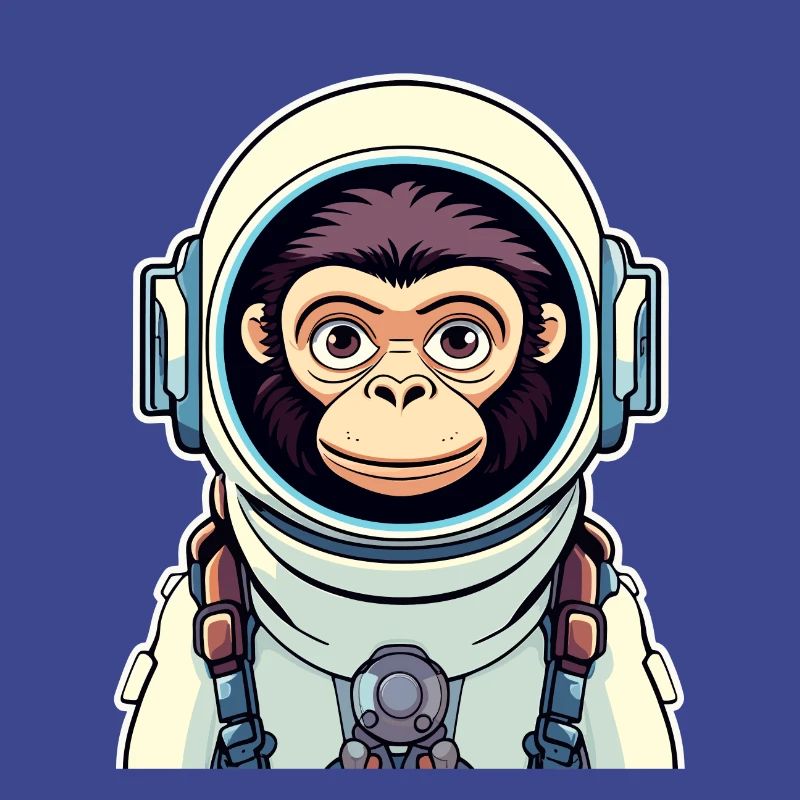 Monkey Astronaut Illustration