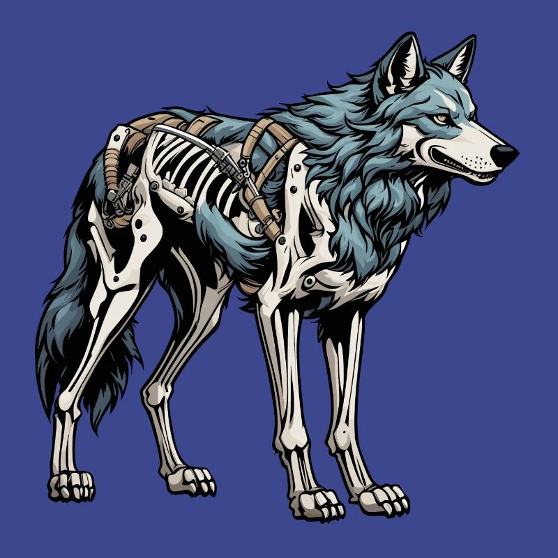 Wolf Skeleton Illustration