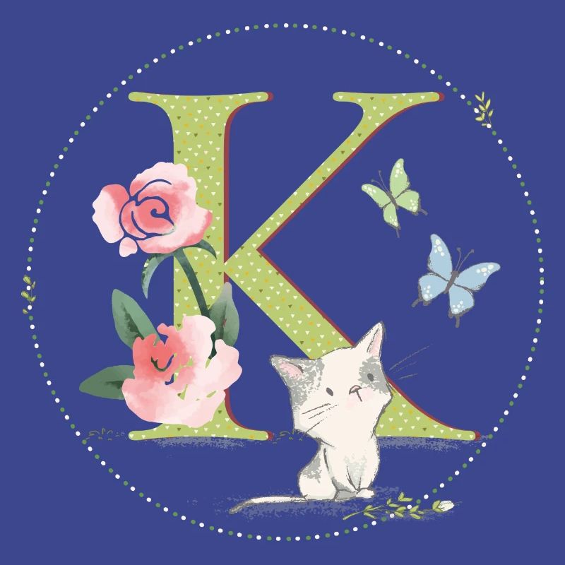 Anfangsbuchstabe K mit Katze