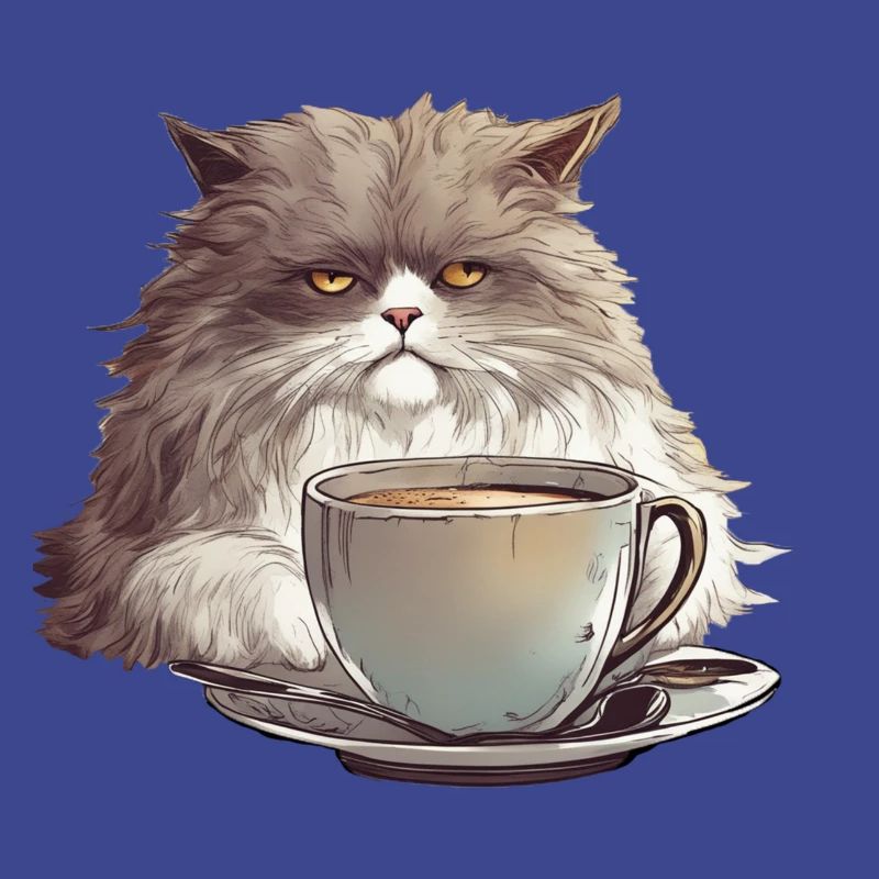 Grumpy Coffee Cat