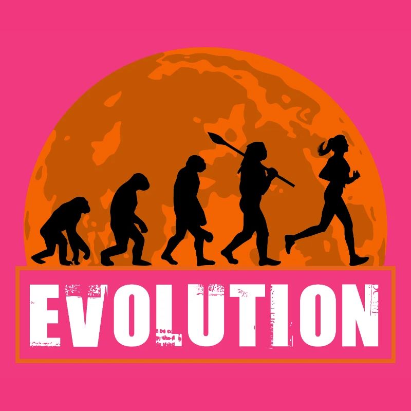 Running Evolution Running Girl Marathon Runner