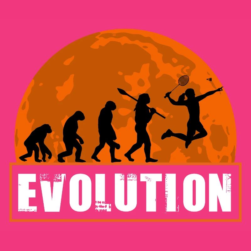 Badminton Evolution Player Retro Moon Sport