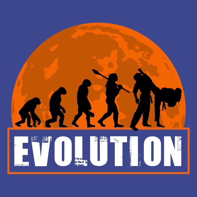 Judo Evolution Martial Arts Sonnenuntergangs-Silhouette