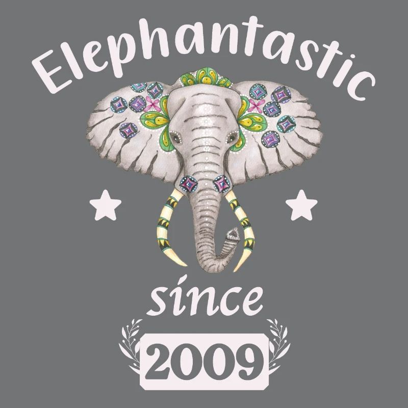 Elephantastic since 2009, elephant head decorated
