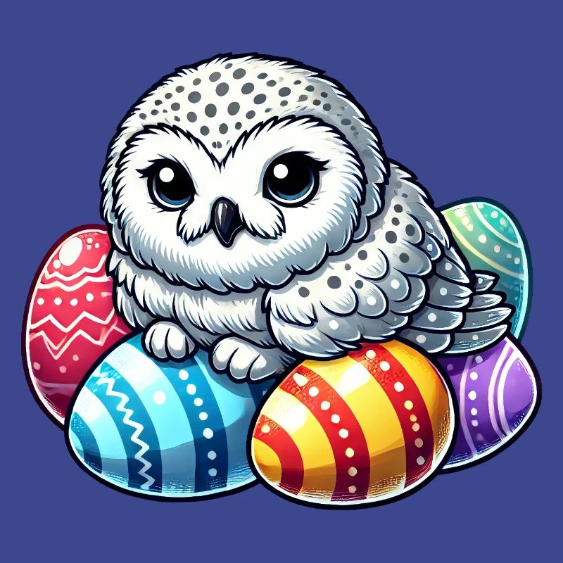 Cute Owl Easter Egg Cartoon Easter Chill