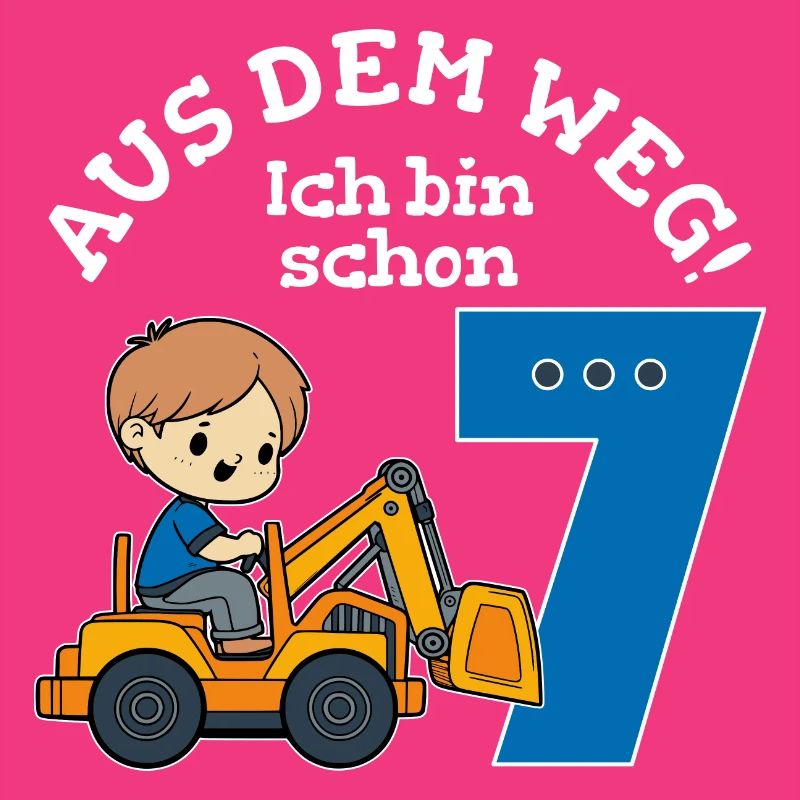 7. Geburtstag Bagger Junge