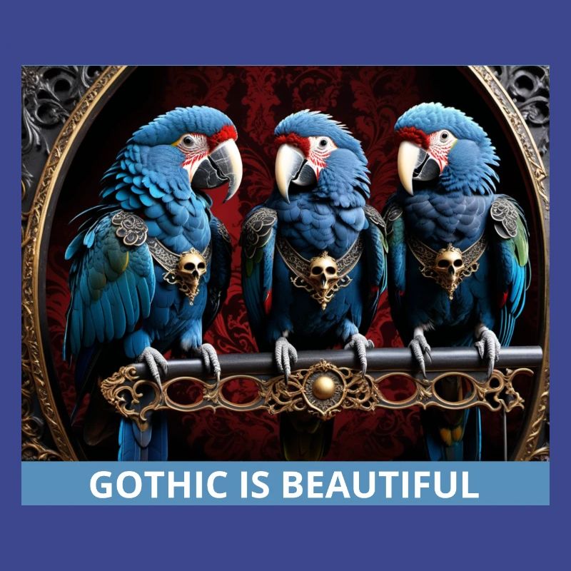 Gothic Blue Parrots