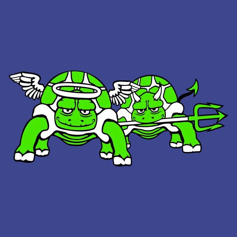 2 Turtles Conscience Team Devil Angel Evil Good