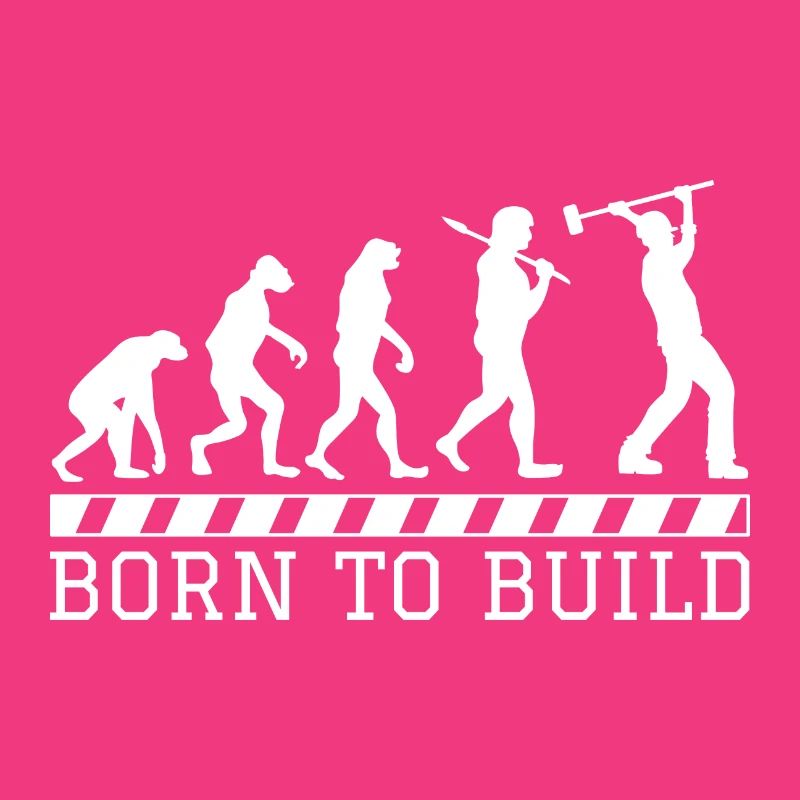 Evolution construction worker gift construction job work