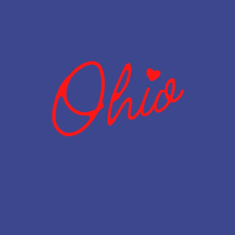 Cute Ohio Red Script OH Map Home Buckeye State