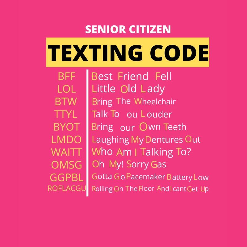Drôle de code textuel pour personnes âgées Conception de code grand-père