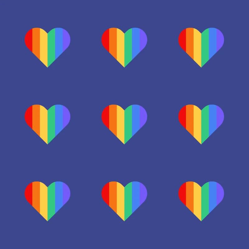 Rainbow heart pattern