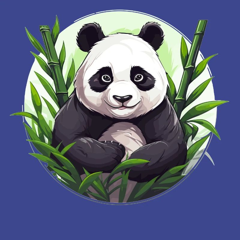 Panda géant avec bambou