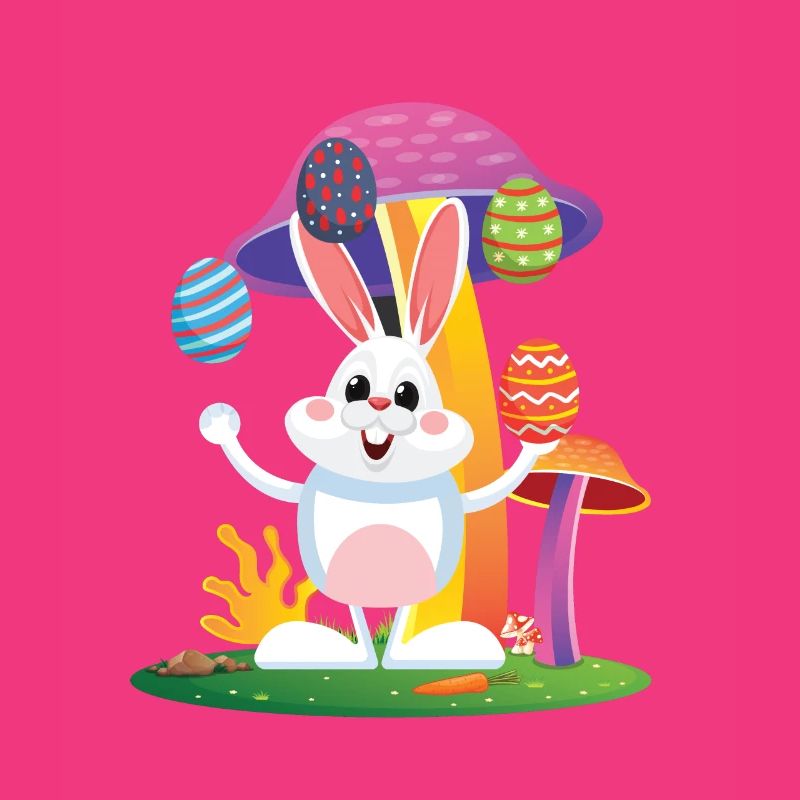 Happy easter easter bunny easter eggs