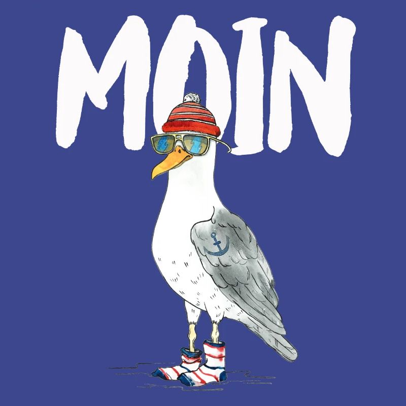 PLATTDEUTSCHER SPRUCH MIT MÖWE