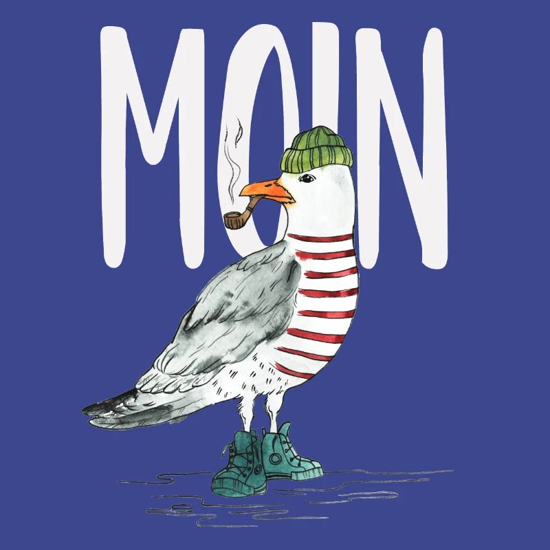 PLATTDEUTSCHER SPRUCH MIT MÖWE