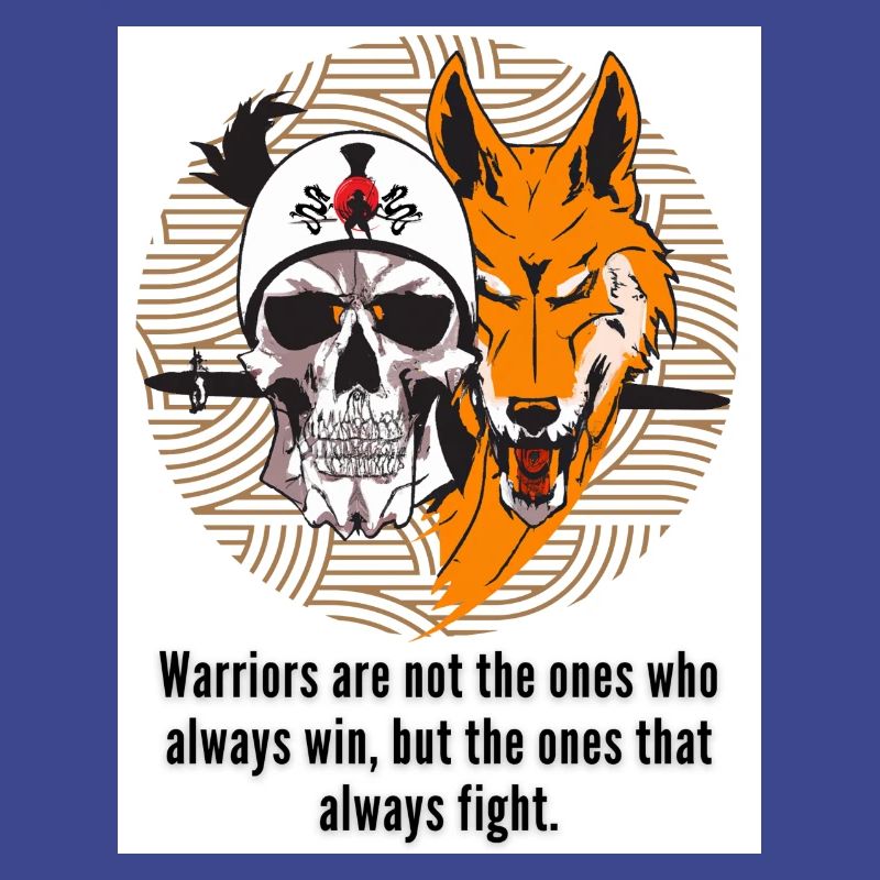 Vector Samurai Warrior Skull Mask Sword Japan