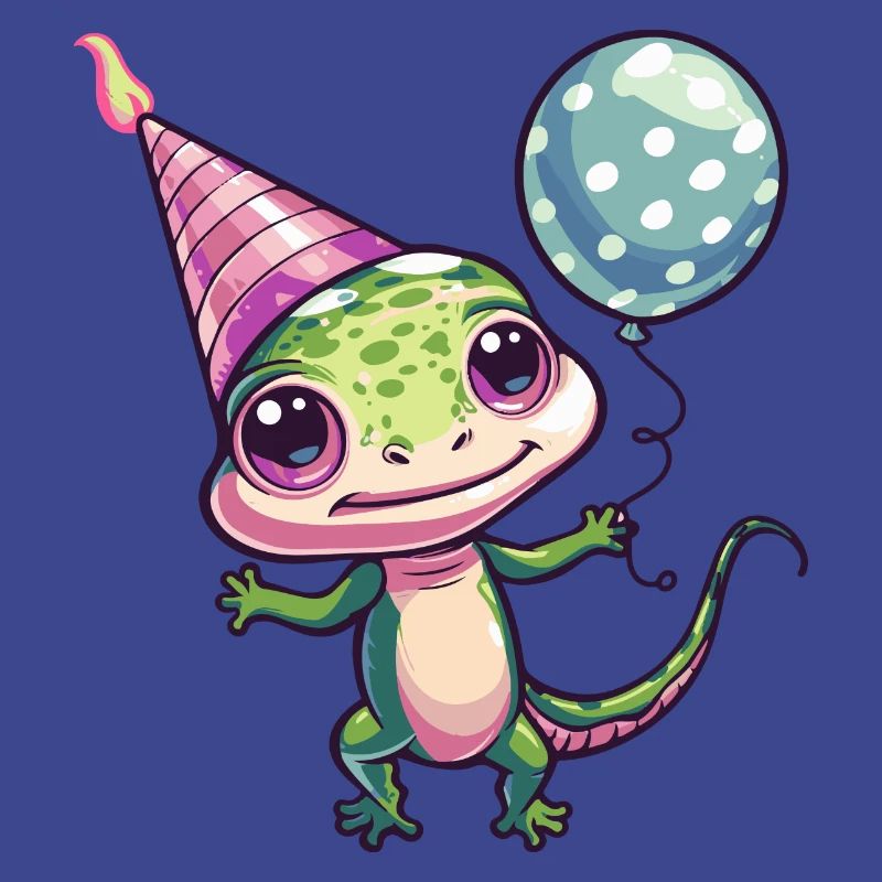 Lizard Birthday Comic Cute