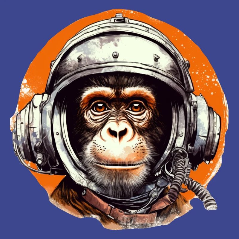 Space Monkey Retro Drawing