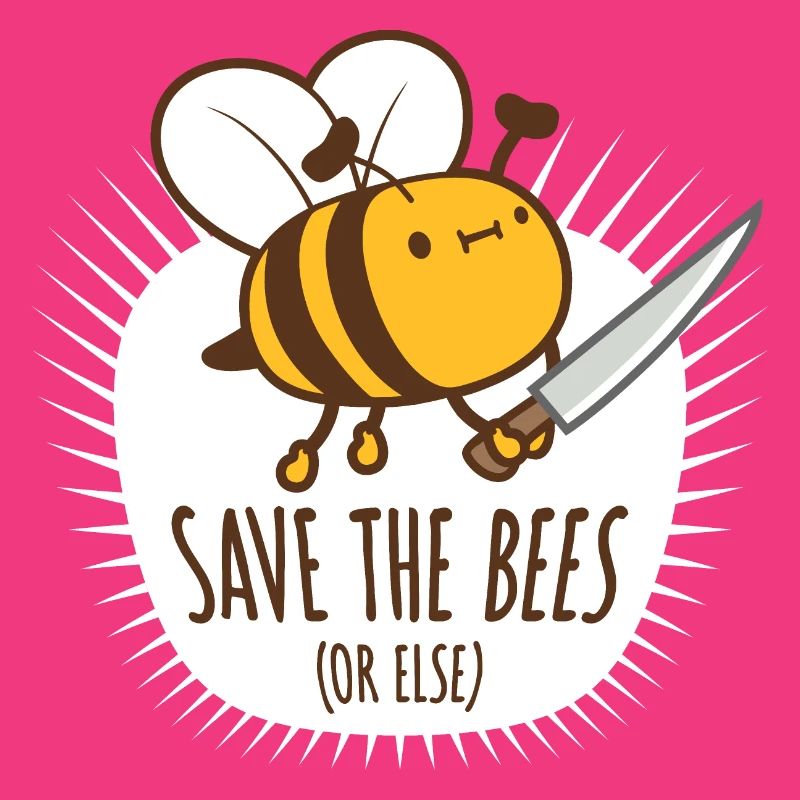 Rettet die Bienen oder sonst Messer Lustig Niedliche Biene Imker