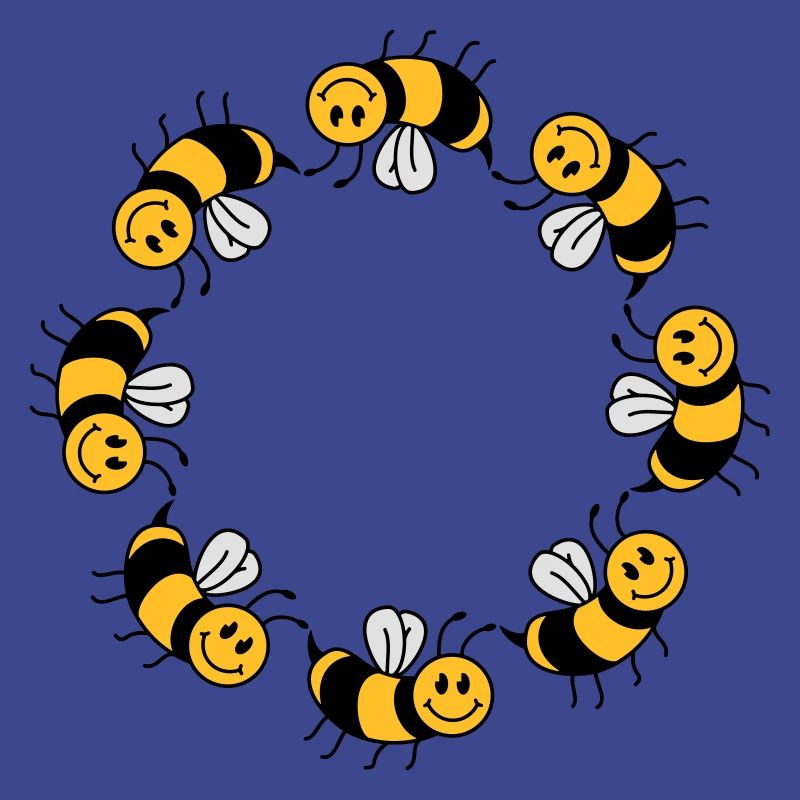 Funny bee circle pattern