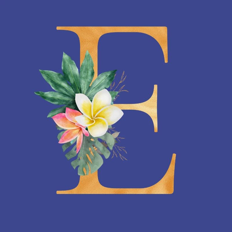 Customizable Monogram E Tropical Botany