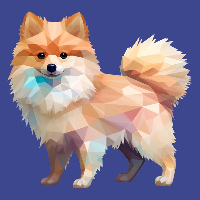 Miniature Spitz Geometric Drawing