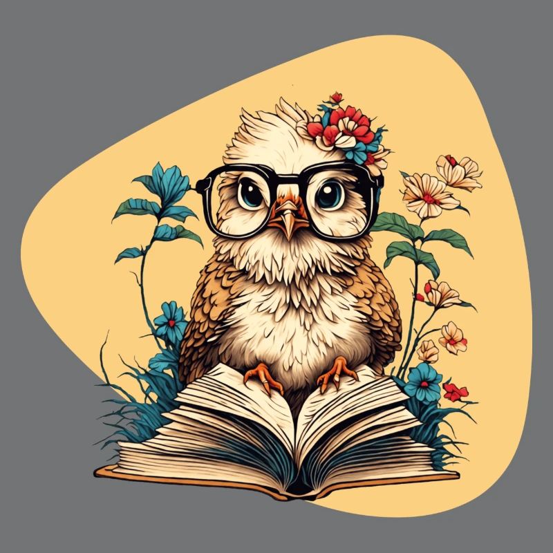 Eule mit Buch