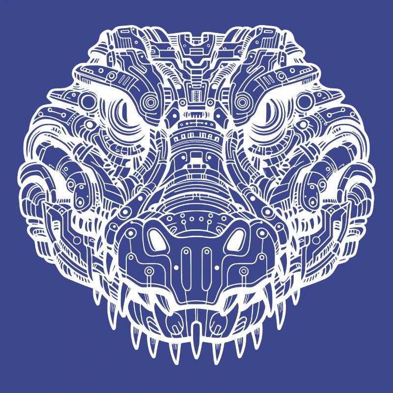 Biomechanical Crocodile - White Design