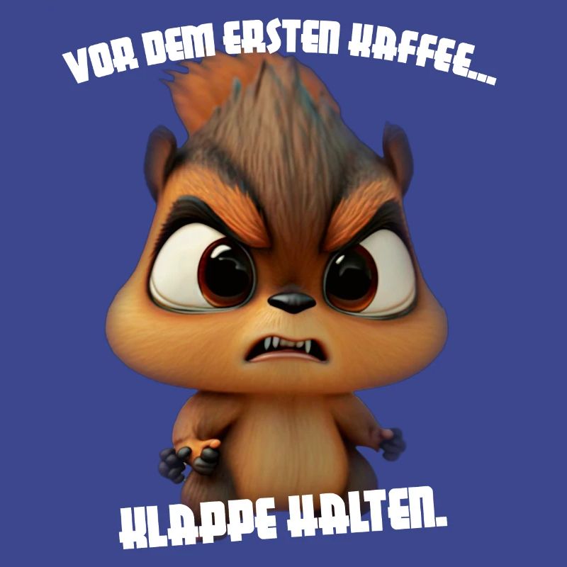 süßes Eichhörnchen mit Spruch Kaffee