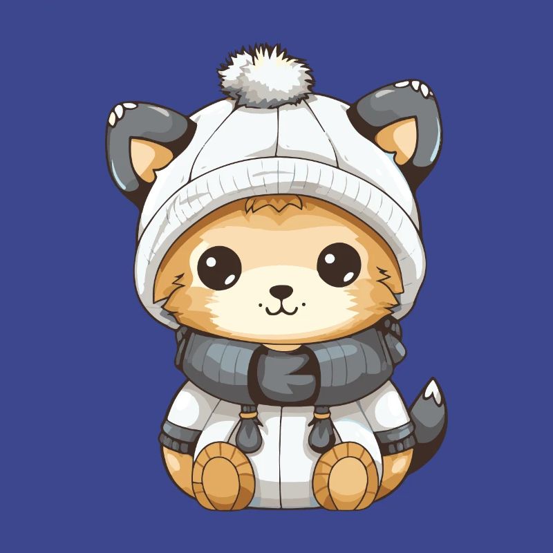 Fuchs Winter Comic Niedlich