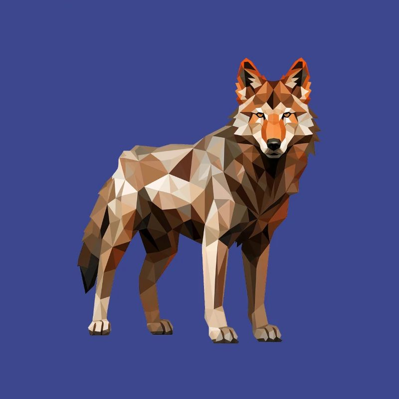 Wolf Geometric Drawing