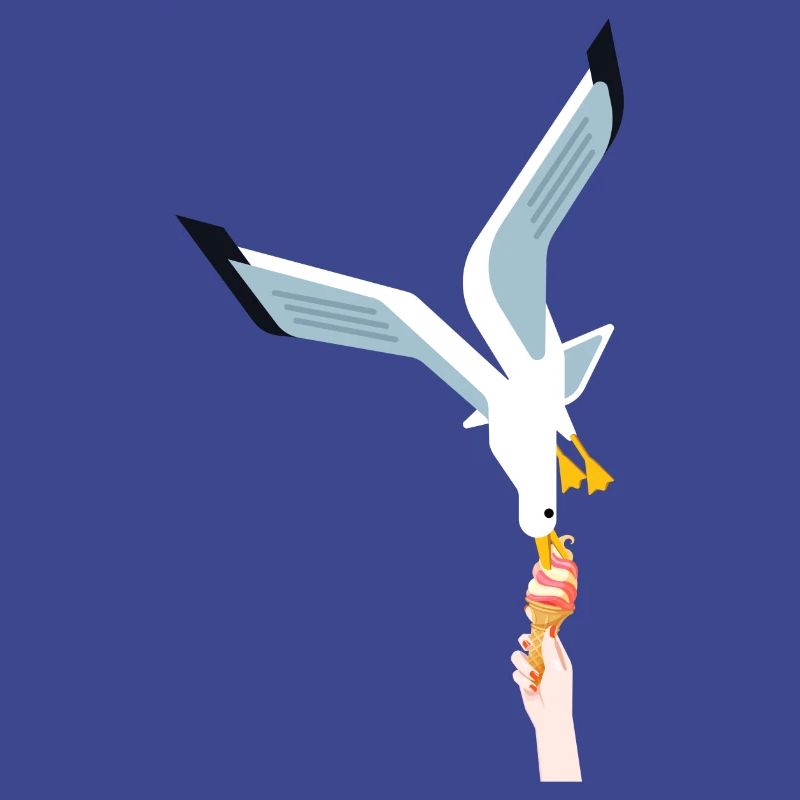 Möwe Eis Geschenk Vogel Dieb