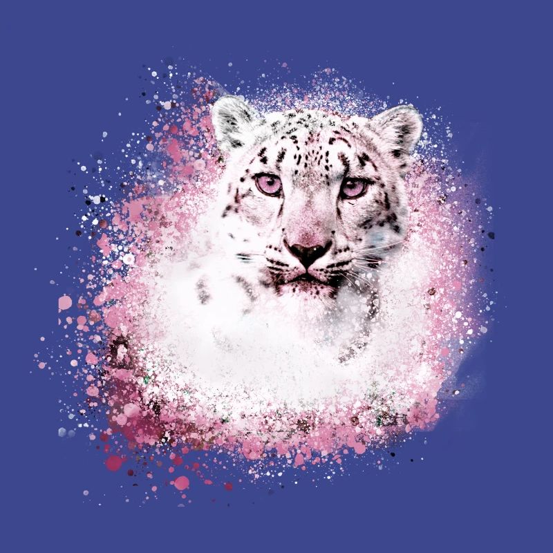 léopard des neiges, chat, léopard, blanc, chat sauvage
