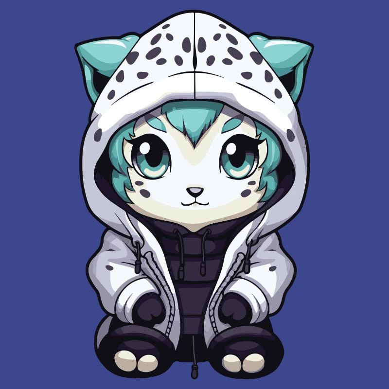Snow Leopard Winter Leopard Comic Cute