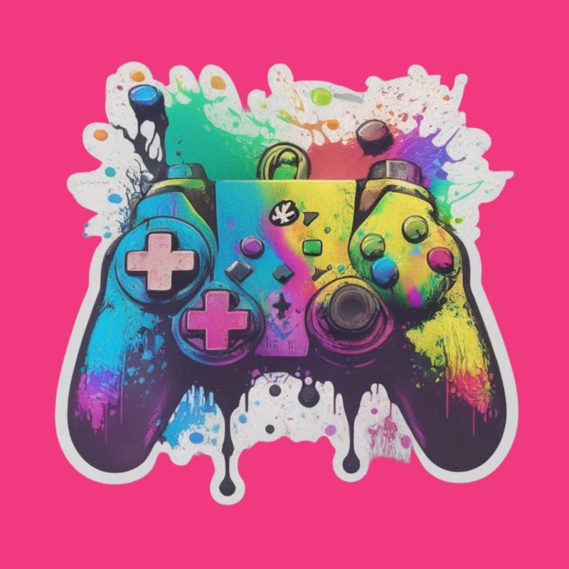 Gaming Controller Rainbow Splash