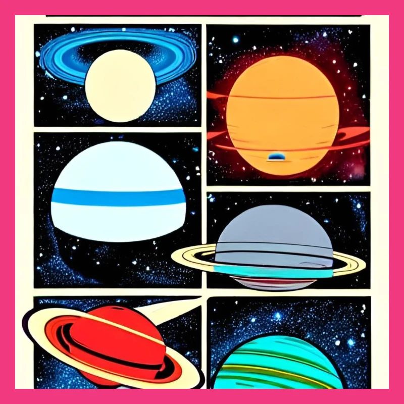 Planets on space comics style