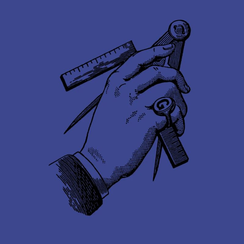 Hand with compass