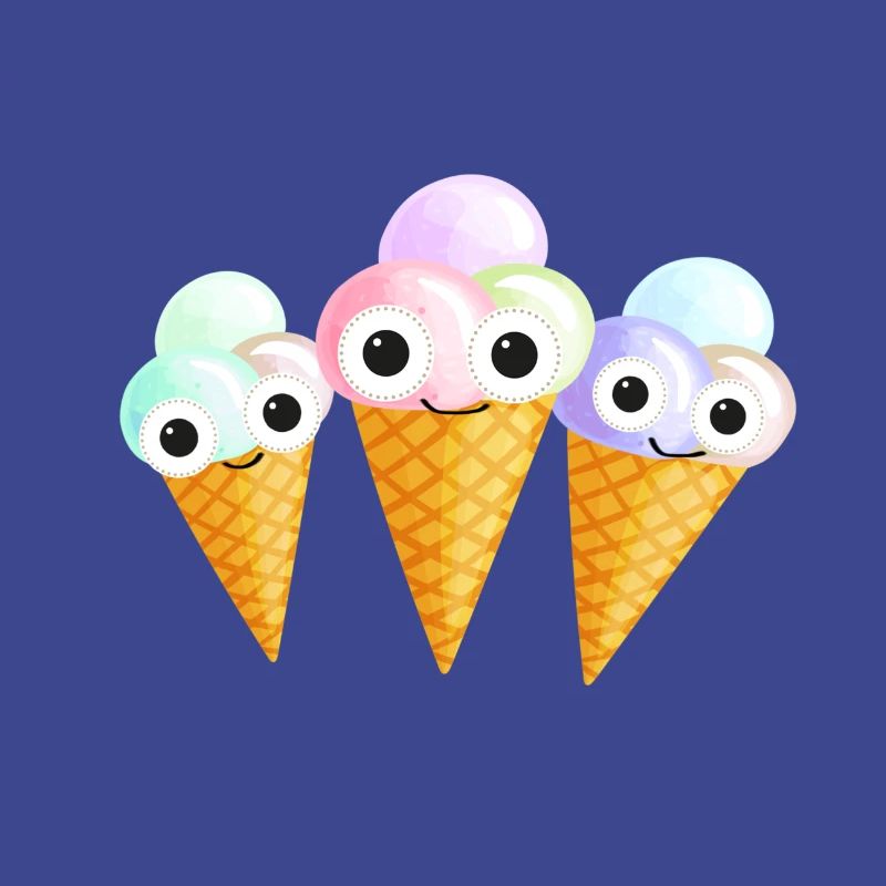 Cornets de crème glacée, crème glacée, bande dessinée