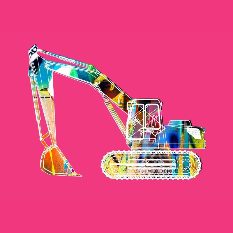bagger,baggerfahren,baggerfahren,graffiti,bunt