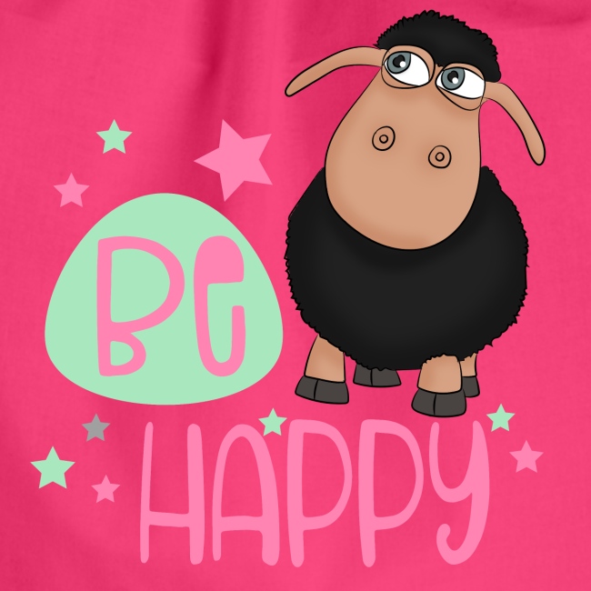 Schwarzes Schaf - be happy Schaf Glückliches Schaf