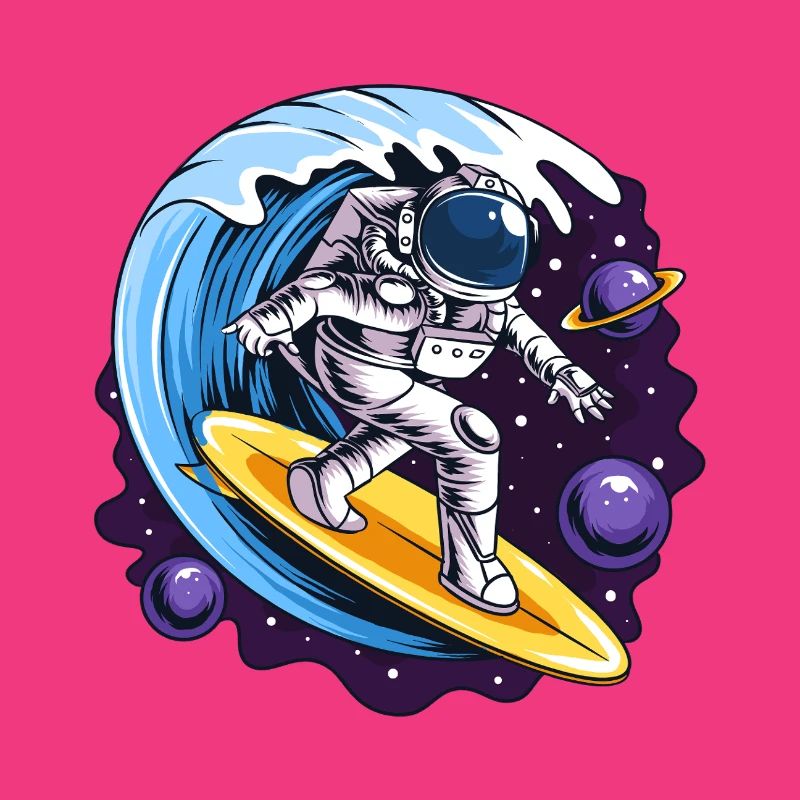 Astronaute de l’espace sur des planches de surf