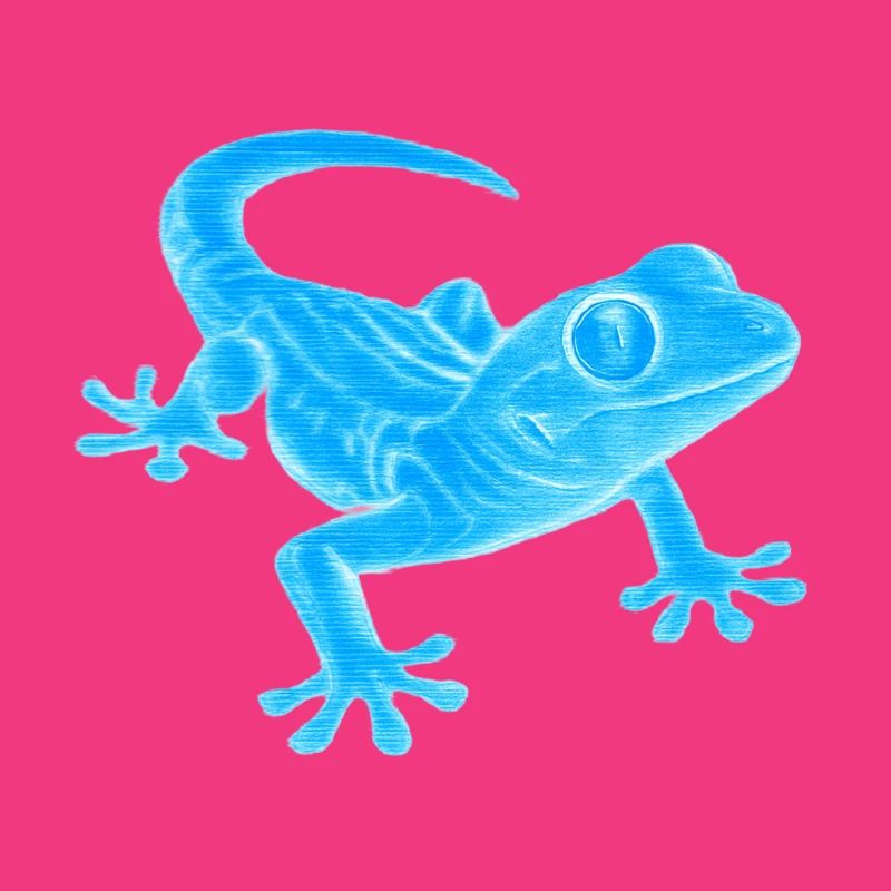 Blue Gecko Silhouette Pattern