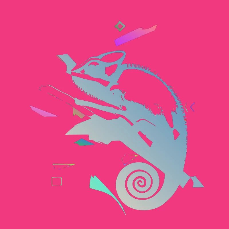 Spiral Chameleon in Neon Gradient