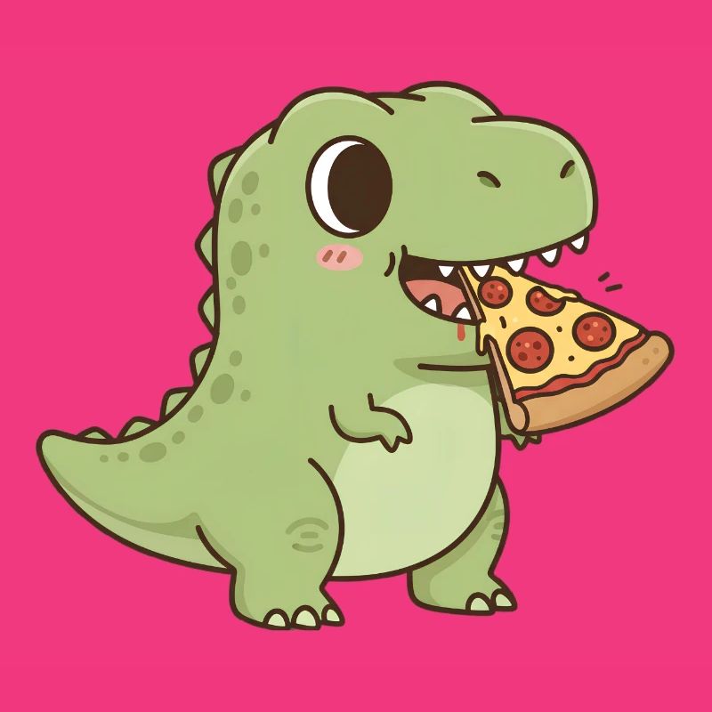 T-Rex eats pizza