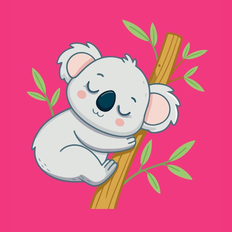 Sleeper koala on a branch